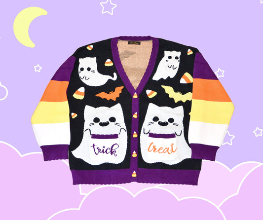 Phantom Cats of Salem cardigan Halloween cardigan Halloween sweater