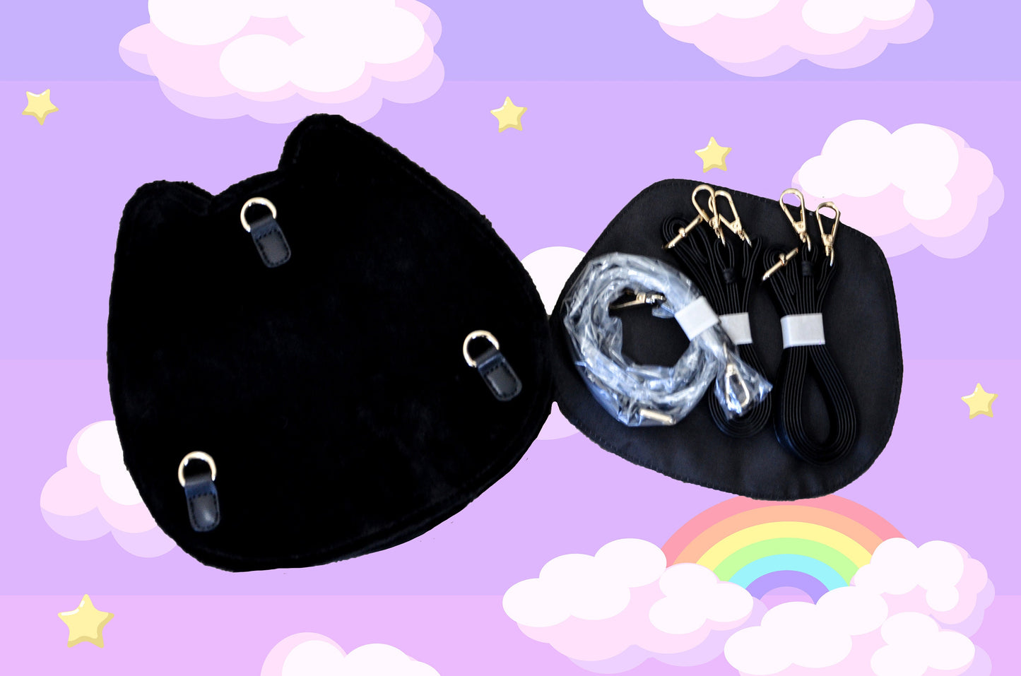 Bat purse backpack Purple