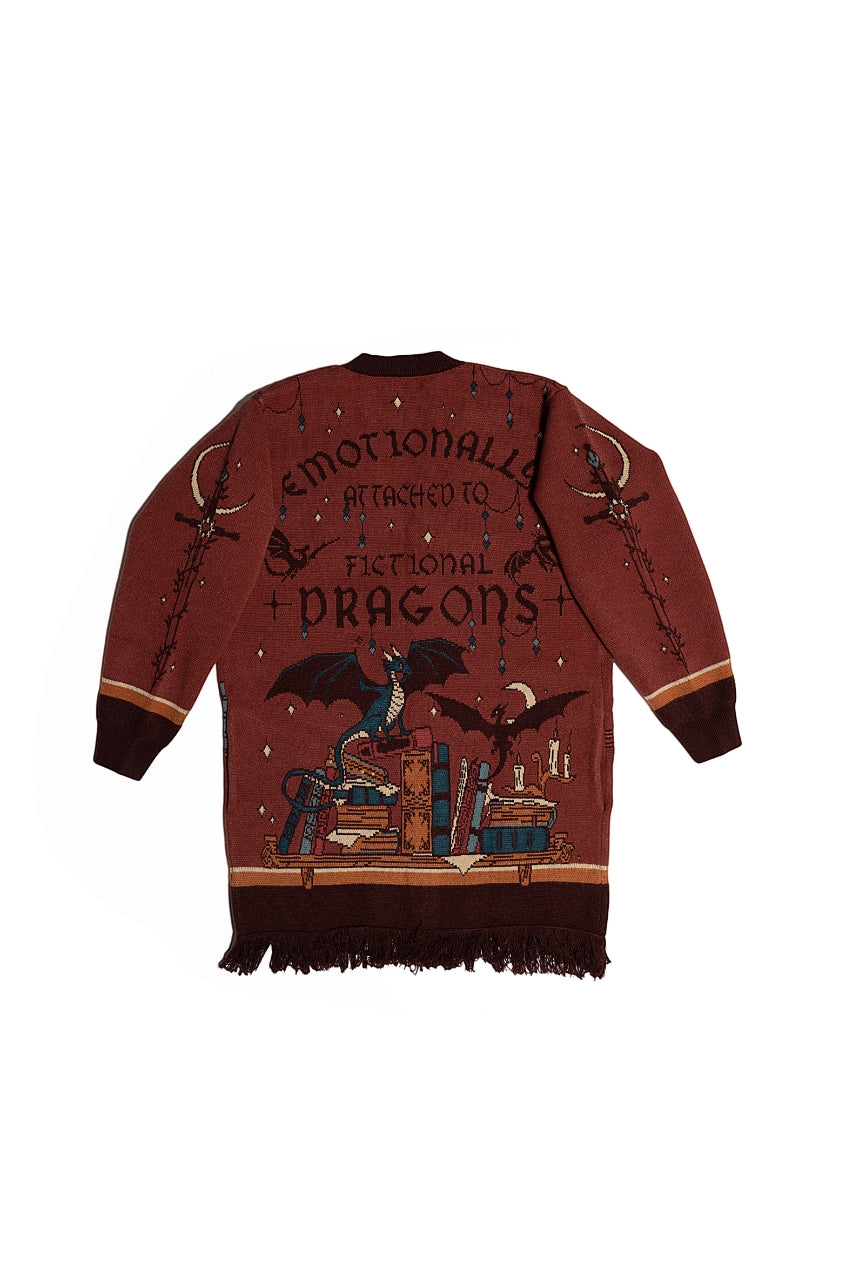 Book dragon cardigan