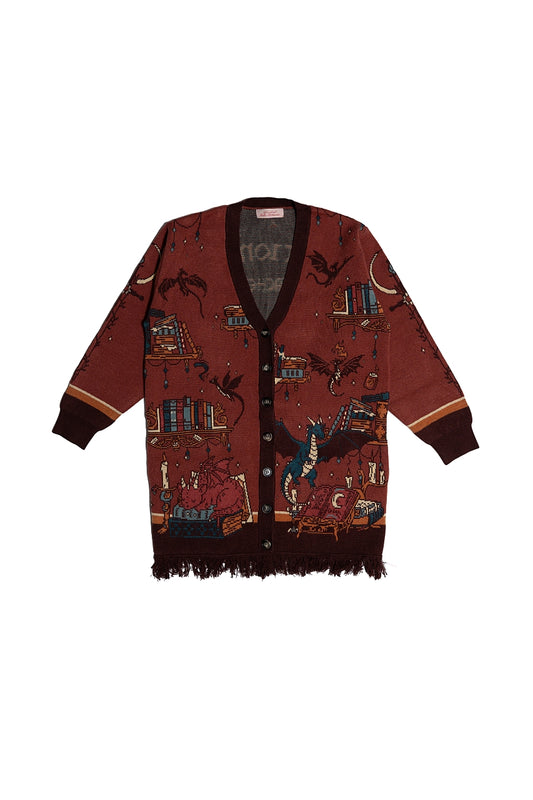 Book dragon cardigan