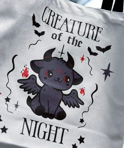 creature of the night tote bag