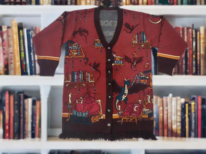 Book dragon cardigan