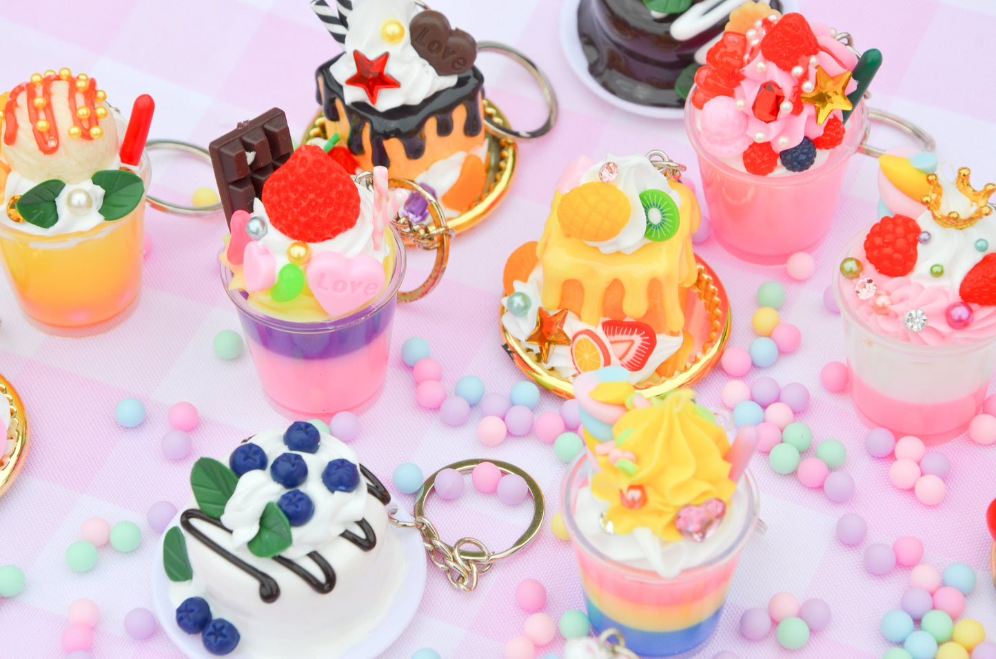 Mystery bag dessert keychains