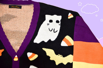 Phantom Cats of Salem cardigan Halloween cardigan Halloween sweater