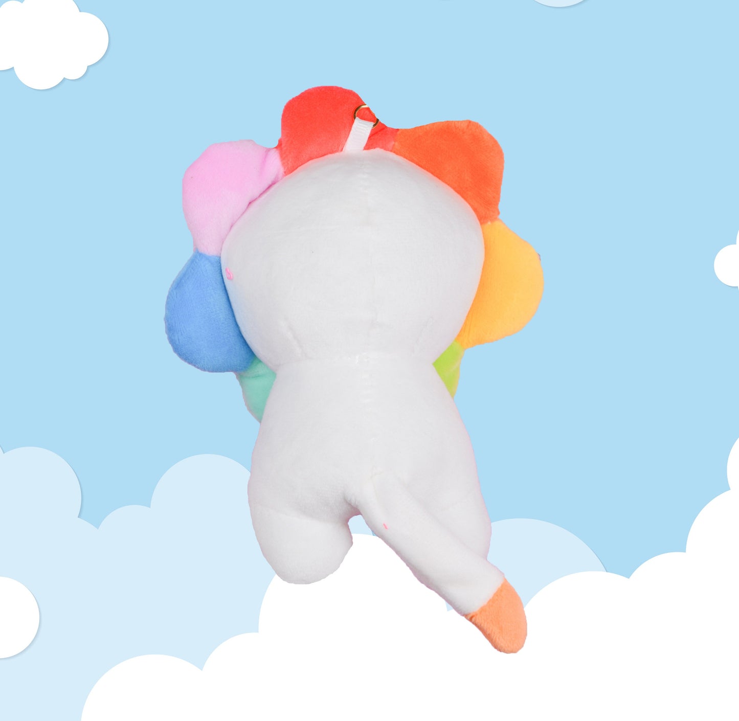 Rainbow cat plushie keychain