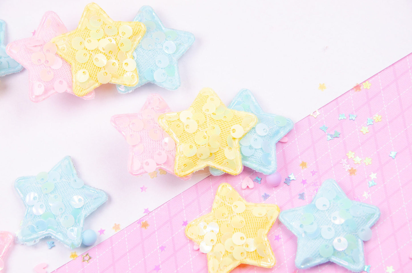 Pastel Rainbow star hair clip