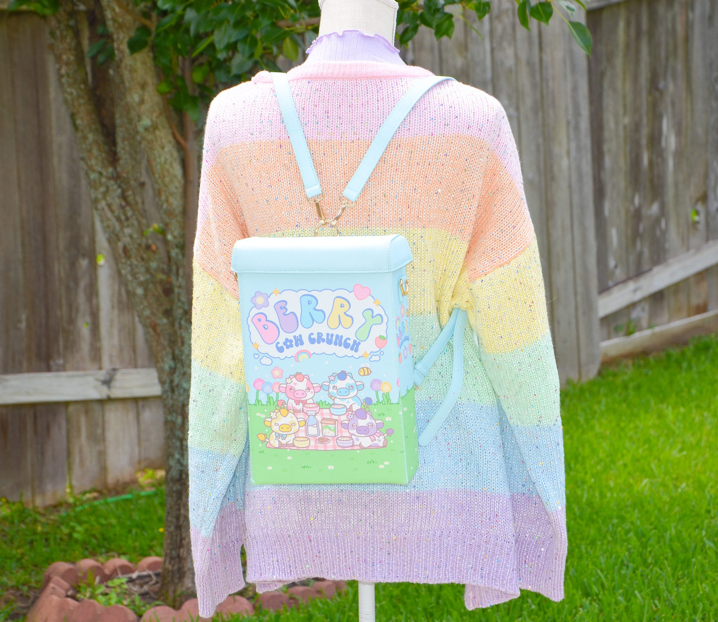 Berry cow crunch kawaii cereal backpack