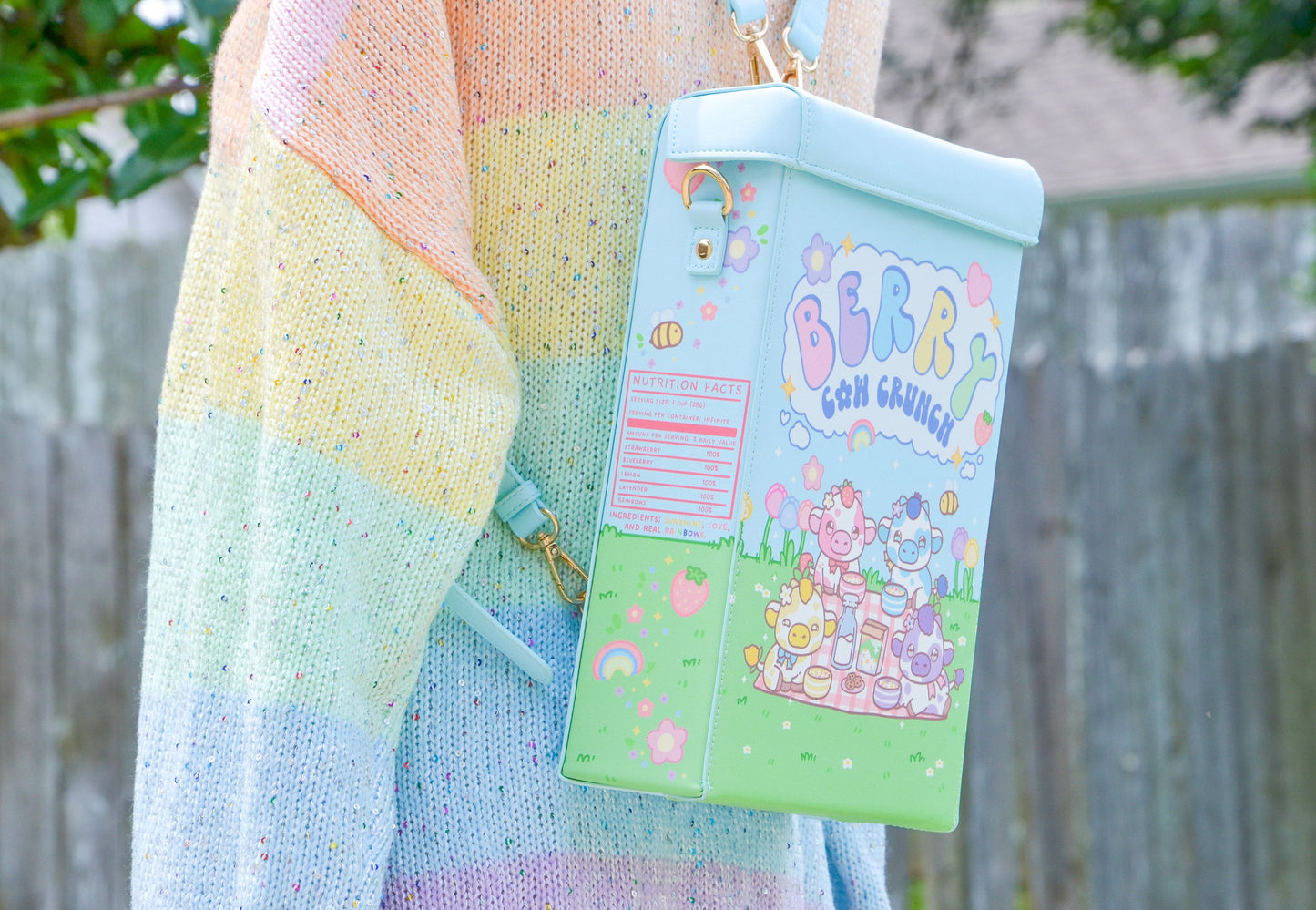 Berry cow crunch kawaii cereal backpack