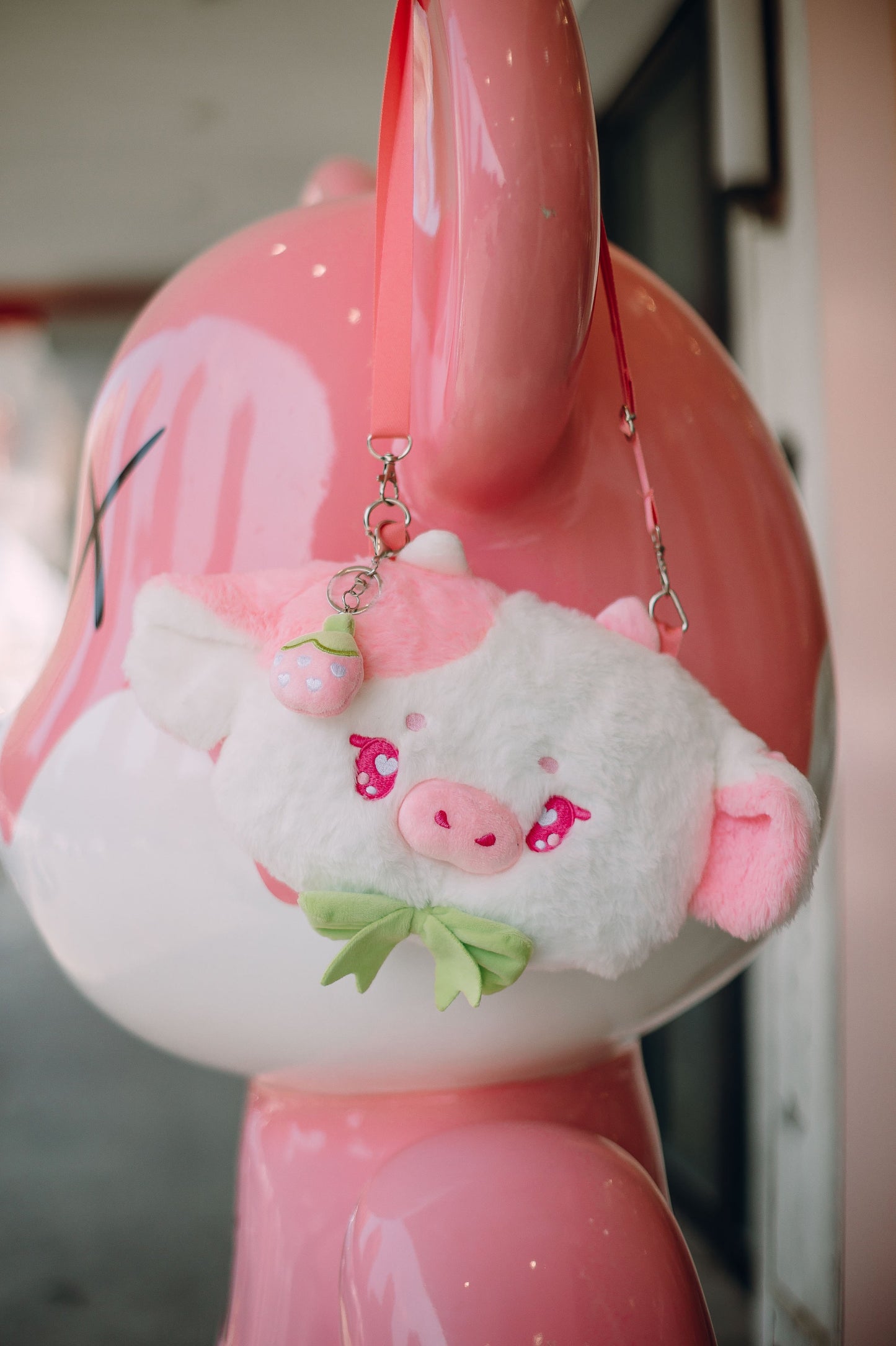 Ruby the Strawberry Cow, Kawaii bag, cute Stuffed Animal Plush, Women Plush Bag, Cute Purse For Her, lolita bag