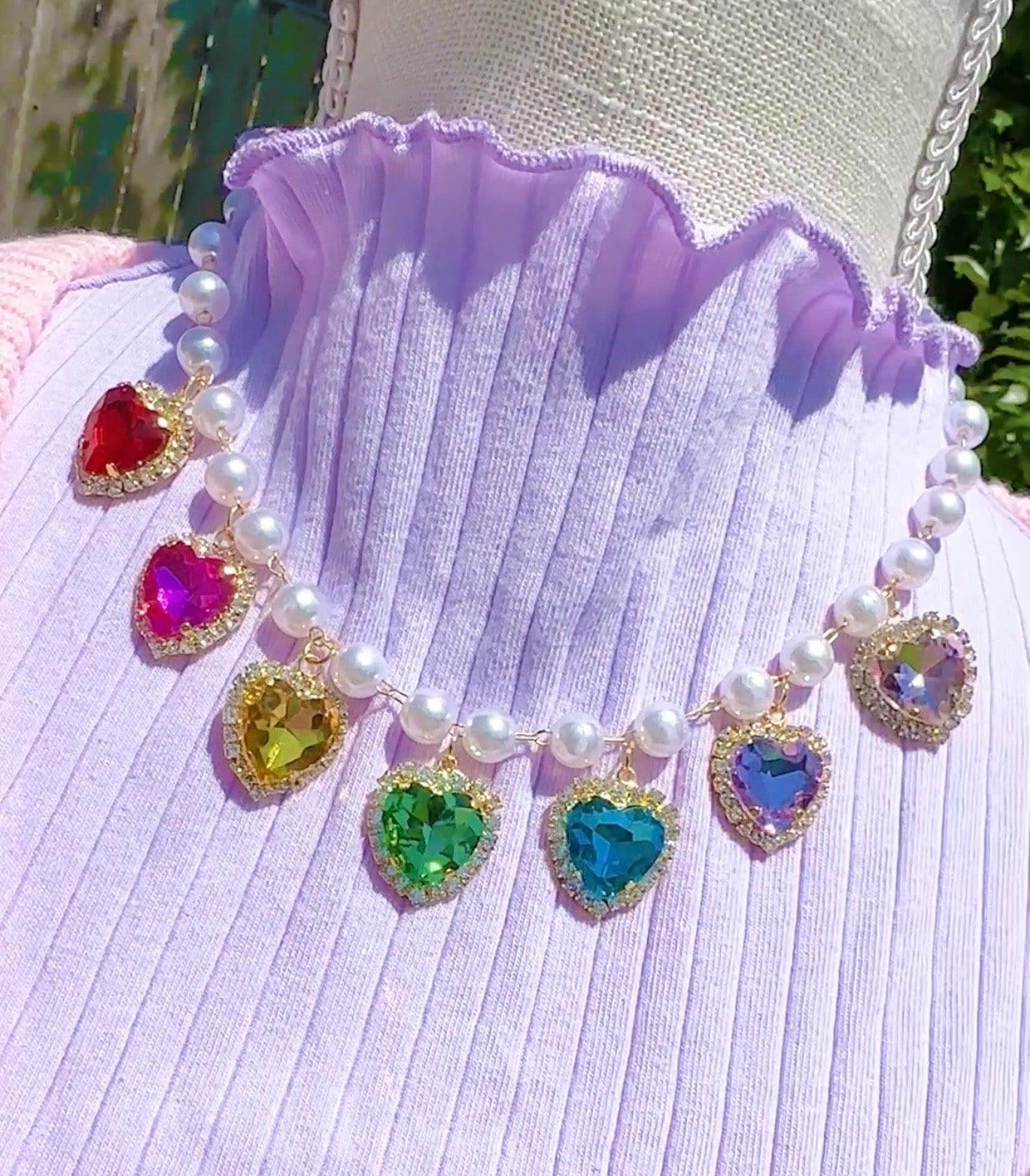 Rainbow crystal heart, Rainbow Heart Charm, LGBTQ , Pride Necklace, Friendship Gift, Rainbow Necklace