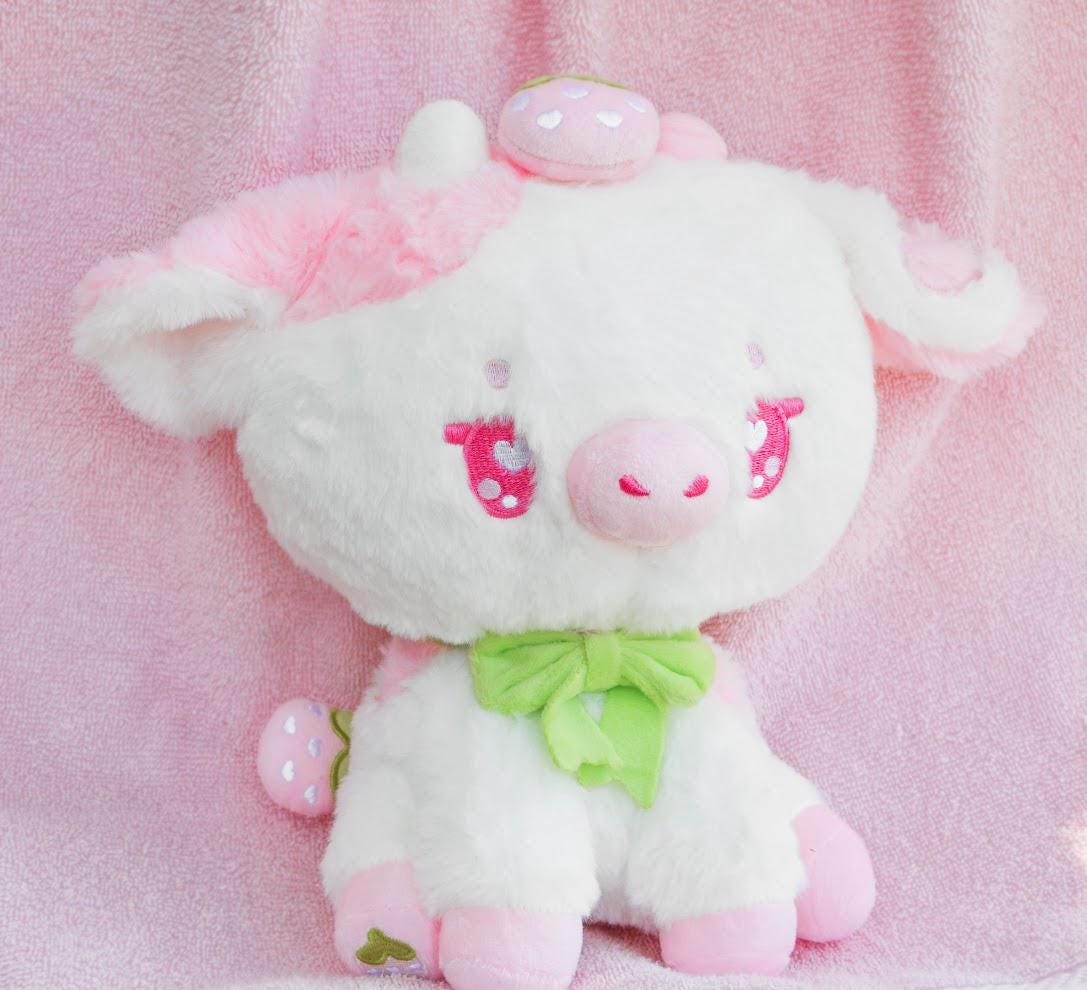 Ruby the Strawberry Cow, Kawaii plush, cute Stuffed Animal Plush