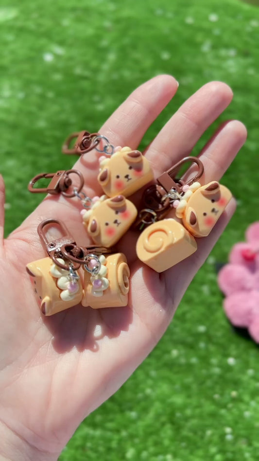 puppy cake keychain